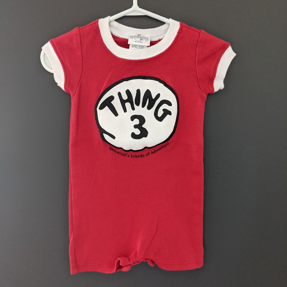 Dr. Seuss "Thing 3" red onesie romper